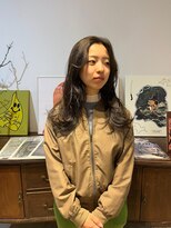 フェンヘアーアイス 中目黒(Fen.hair ici)&nbsp;大人美人ハイレイヤーぱっつん前髪黒髪ロングワイドバンク小顔