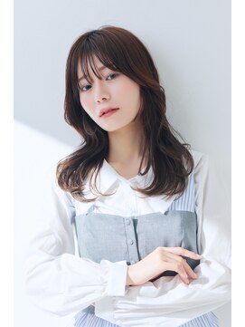 小顔カット×透明感カラー[恵比寿駅/髪質改善/オリーブグレー]