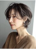 大人ショートレイヤー白髪ぼかし脱白髪染め40代50代60代原宿