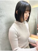 ダークラベンダーグレージュレイヤーカット韓国巻き顔周りカット