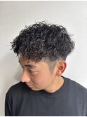 ツイストスパイラルツーブロックメンズパーマ 