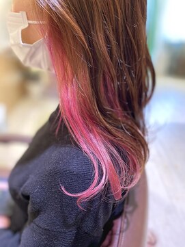 オモルフィ ひばりヶ丘店(Omorfi) 可愛いピンク(ミルクティーピンク)×インナーカラー