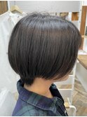 丸みのキレイなショートボブ×白髪染め&ヘッドスパも人気◎