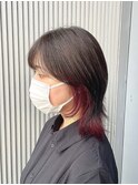 《TARO》 ウルフヘア ガーネットレッド イヤリングカラー