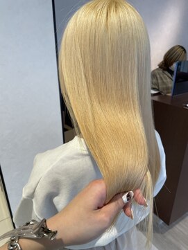 アース コアフュールボーテ 長野駅前店(EARTH coiffure beaute) ホワイトブロンドダブルカラーケアブリーチ髪質改善