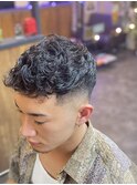 ショートカールフェード