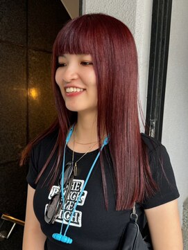 テテ ニコ(tete nico) 【大前晴奈】ブリーチなしダブルカラーで夏に人気のルビーカラー