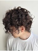無造作ミディアムパーマメンズ
