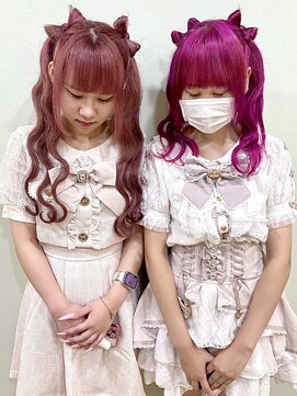 アップスニニー(up's niny) 『立体リボン＋ツインテール＋ウェーブ巻き♪』ふたごセット♪