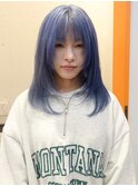 ブリーチカラー　ハイトーンカラー　ブルーシルバー