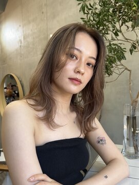 ソルトウォーター(SALT WATER) レイヤーカット/ブラウン/韓国ヘアー/ブリーチ/恵比寿