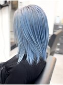 ルーツカラー　シルバー×ブルーアッシュ