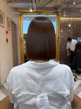 ロンドアベニール 北千住(Lond avenir) ブリーチなしチェリーブラウン髪質改善縮毛矯正酸性ストレート
