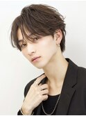 ニュアンスアップバング毛流れパーマメンズウルフ渋谷