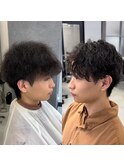 横浜/メンズカット/ルーズパーマ/センターパート/シャドウパーマ