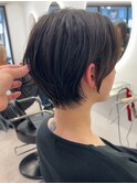 大人可愛い20代30代40代前下がりショートボブ/ハンサムショート