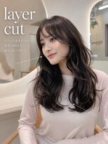 アプリ 大宮西口(appri) 韓国風ゆるふわロングレイヤー×艶ダークブラウン/大宮