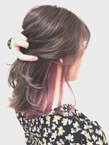 ヘアメイク リーフ 茂原店(HAIRMAKE Leaf)&nbsp;インナーカラー（Pink）×ハイライトミディ