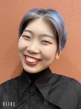 コレットヘア(Colette hair) ◎コバルトブルー×バングホワイト◎