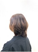 暖色系カラー/くびれヘア/ミディアムウルフレイヤー/40代50代