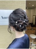 『AuraBeaute 京都』結婚式 お呼ばれヘア 編み込み