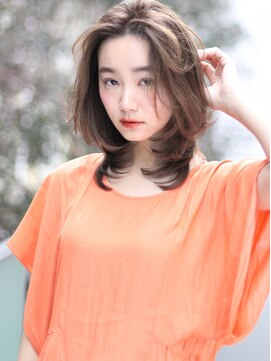 グランド(GRAND) 大人かわいい/ココアブラウン/フリンジウェーブ/神谷茜