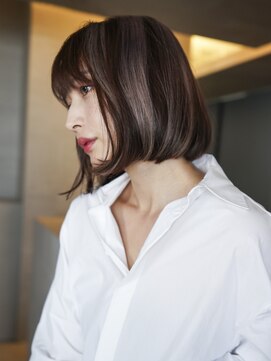 アルバム 池袋(ALBUM) ワンレンオリーブカラー透明感カラーボブルフ_F30223