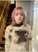 ソフトピンク柔カラー ボブルフ 渋谷