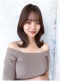小顔バング顔まわりレイヤーカット韓国風20代30代40代新宿