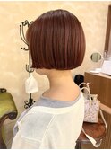 ★夏のオレンジブラウン ミニボブ リップラインボブ内巻きボブ