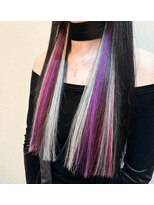 ブーヘアー(Boo hair) シールエクステでインナーカラー
