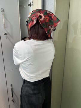 リラス 博多(rilas) 外はねボブ ワイドバング レイヤー ブリーチなしカラー