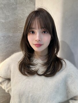 ロンド ルージュ 銀座店(Lond rouge) ミディアムレイヤーカット/レイヤー/顔周り/韓国/髪質改善/銀座