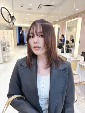 ニューヨーク ニューヨーク 河原町オーパ店(NYNY) ミディアムレイヤーハッシュウルフブラウンカラー