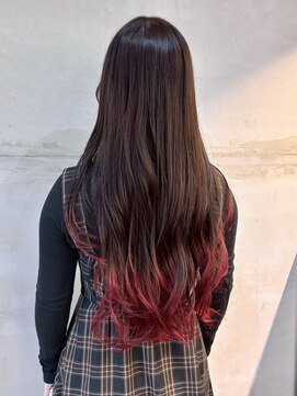 コミレ(COMILE) ショコラ×レッドグラデーション大須上前津/髪質改善/ハイライト