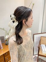 ヘアー アイス カンナ(HAIR ICI Canna) 参列ヘア/カチモリ/ハーフアップ/リボンアレンジ【ノグチ】