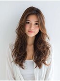 ミルクブラウン/ダークパープル/ナチュラルショート/夏/センター