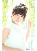 [K-two銀座]ナチュラルMバングミディアム夏のヘアアレンジ