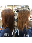 縮毛矯正＆グレーカラーリタッチトリートメント