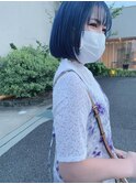 モード感漂うブルーシルバー/ニュアンスカラー/ブルーシルバー