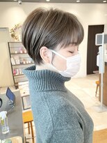 《30代40代》白髪ぼかしハイライト×前下がりボブ【イケダ】