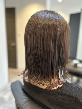 ビオヘアー(bio hair) 大人女性外ハネボブ×トレンド透明感N.カラーグレージュ