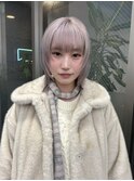 ウルフカットホワイトベージュシルバーブロンドカラー