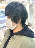 モスグリーンショート【山口市美容室】【山口市ハイトーン】
