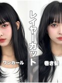 前髪顔まわり韓国ヘアレイヤーカットサイドバンク2wayバンク韓国