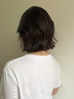 サンク 原宿 表参道(cinq) 切りっぱなしボブ外ハネ外国人風ボブブラウンカラー前髪なし原宿