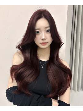 ボタン テンジン(VOTAN tenjin) 【杉本大地】韓国ヘア/レイヤーカット/ワインレッド/くびれ巻き