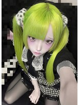 ヘアーグランデシーク(Hair Grande Seeek)&nbsp;ネオンライムグリーン　エクステスタイル