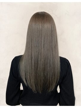 エルプラスヘアー 平尾店(L+hair) 髪質改善小顔艶感ロングアッシュベージュ似合わせ