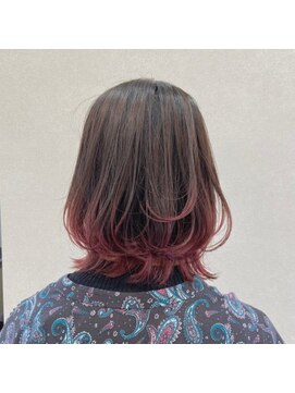 ウイバイファースト(u'i by first) ≪ちょっぴり個性的に☆レイヤーボブ≫裾カラーピンク